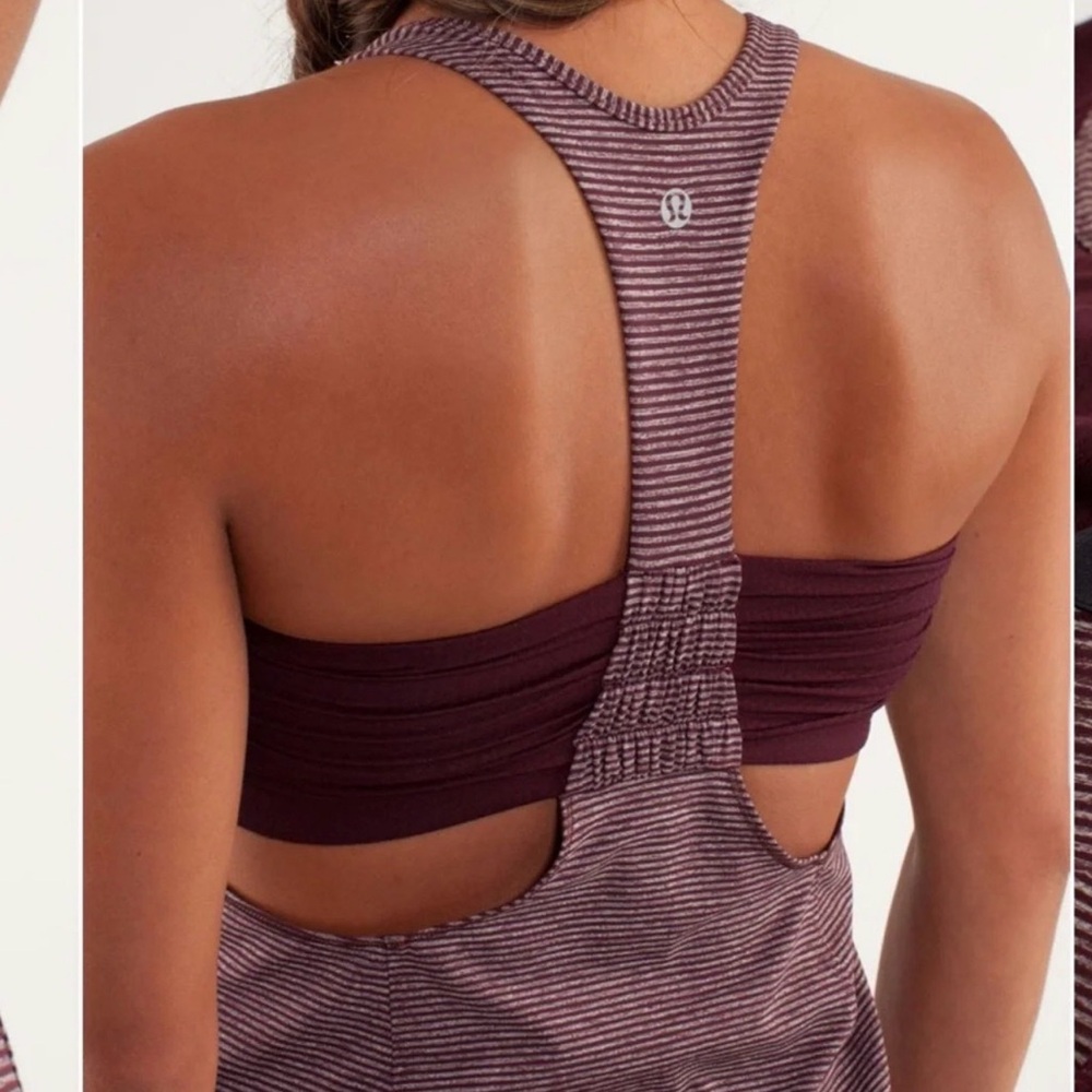 Lululemon turbo tank Tonka stripe Bordeaux Drama size 4
